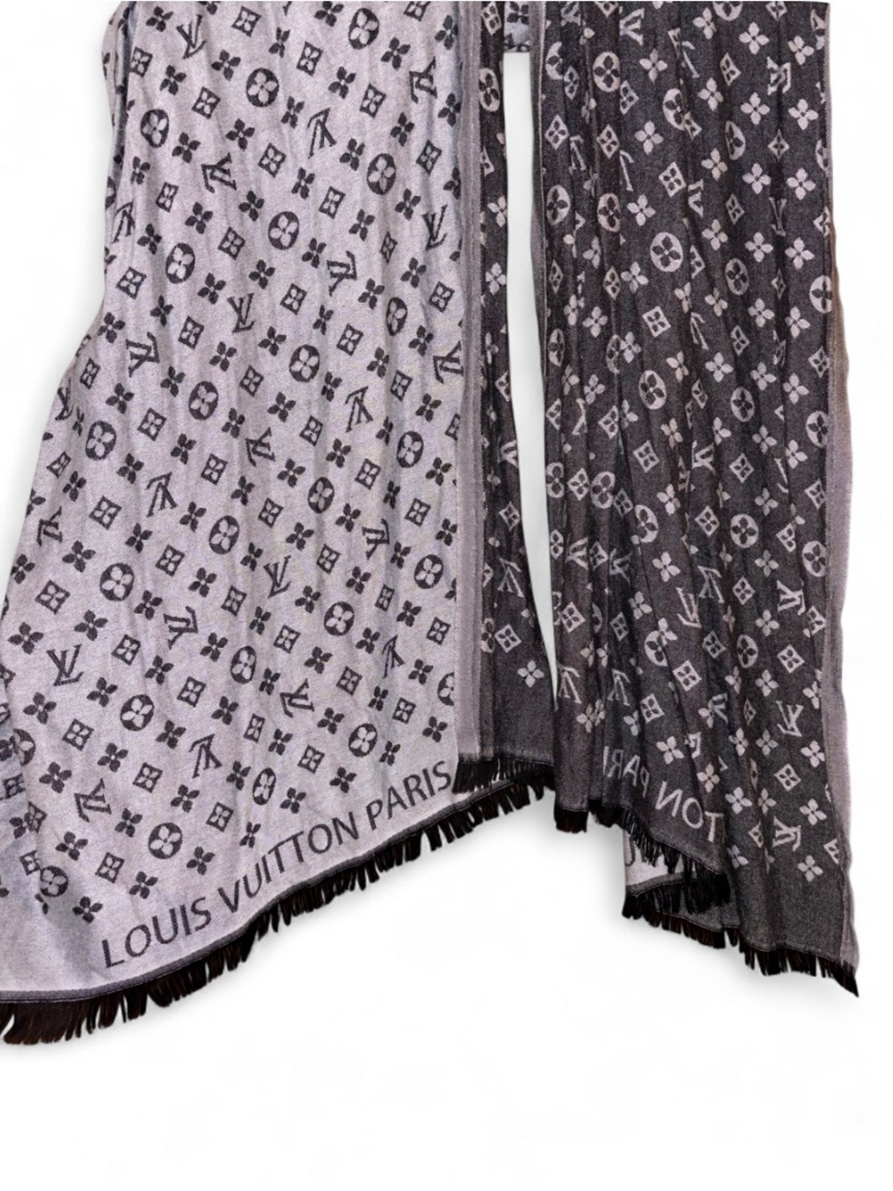 Louis Vuitton Monogram Shawl/Scarf in Black & Gray